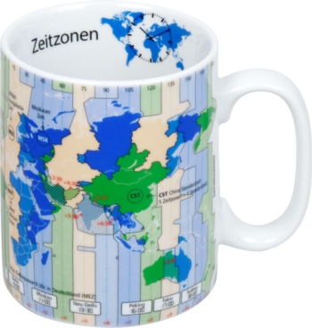 Wissensbecher Porzellan Zeitzonen 490ml