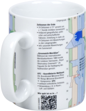 Wissensbecher Porzellan Zeitzonen 490ml