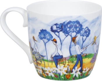 Henkelbecher Porzellan Kites and Cycling by Portchie 425ml