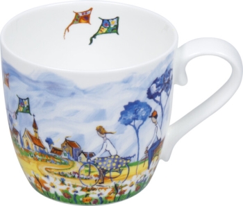 Henkelbecher Porzellan Kites and Cycling by Portchie 425ml