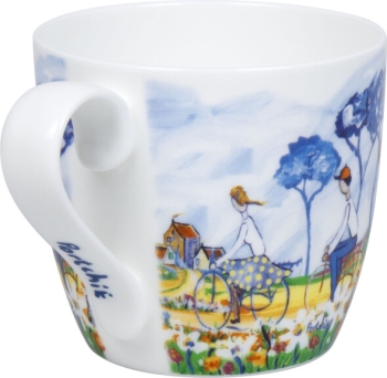 Henkelbecher Porzellan Kites and Cycling by Portchie 425ml