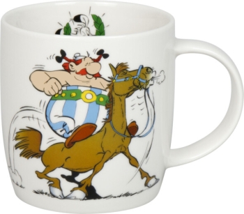 Henkelbecher Porzellan Asterix - Reiten 400ml