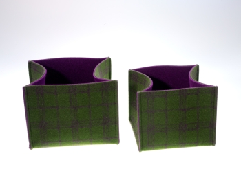 Körbchen Tweed aus Nadelfilz in moss-heide 18cm