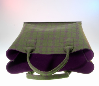 XXL Tasche Shopper Tweed aus Nadelfilz in moos-heide 30 x 42 x 22 cm