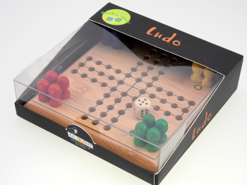 Mini Spiel aus Bambus Ludo