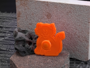 Ausstecher aus Kunststoff zum Prägen Katze orange 6cm