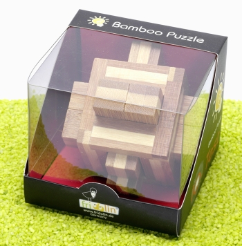 3D IQ Test Bambus Puzzle Doppelstäbe 9 x 8,5 x 9 cm