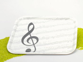 Tablett aus Birkenholz I Love Music 27 x 20 cm