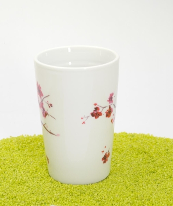 Trinkbecher Teaeve Porzellan mit Deckel & Edelstahlsieb Cherry Blossom 350ml