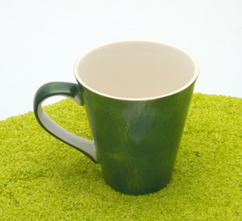 Tee Becher Porzellan mit Goldauflage Mitsy (Katze) grün 250 ml