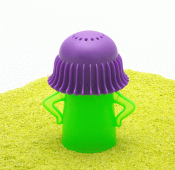 Mikrowellenreiniger Angry Mama in lila - grün
