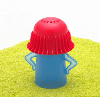 Mikrowellenreiniger Angry Mama in rot - blau