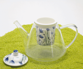 Teekanne mit Siebeinsatz Aquarell Cornflower 1 Liter