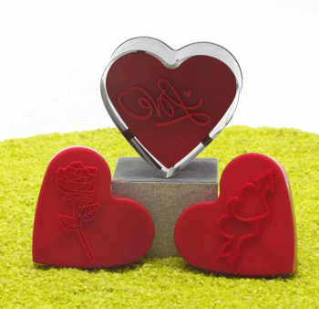 Ausstecher Set Sweet Heart (Herz) mit Auswerfer Kunststoff/Metall 6cm