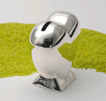 Spardose Herz mit Fuß versilbert 9 x 4 x 9 cm