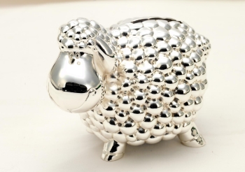 Spardose Schaf versilbert 11,5 x 7 x 8,5 cm