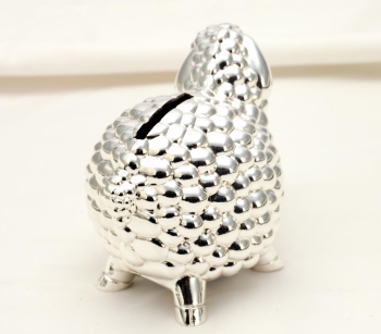 Spardose Schaf versilbert 11,5 x 7 x 8,5 cm