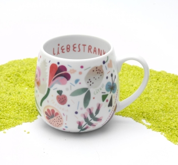 Kuschelbecher Porzellan Deckel & Sieb Julia Kluge - Liebestrank 420ml