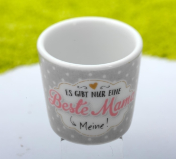 Set aus Eierbecher Mama und Mosaikkerze pink-rot 6,5cm