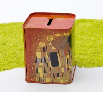 Spardose aus Metall Klimt Kuss