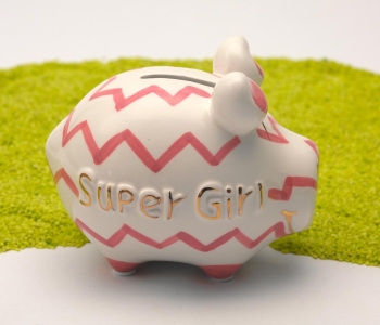 Sparschwein Super-Girl 9 x 12,5 cm