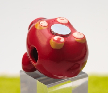 Magnet Porzellan Glückschwein Schein-Rein rot 4,5 x 3,5 cm