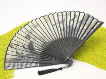 Fächer aus Stoff und Bambus Rosina Wachtmeister Cats Sepia