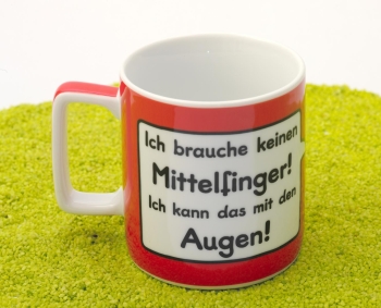 Tasse Porzellan Wortheld Augen (Mittelfinger) 450 ml