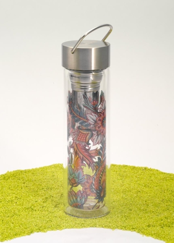 FlowTea Teezubereiter aus Glas Fireflower 400ml Neoprenhülle