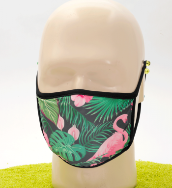 Mund-Nasen-Maske Flamingo schwarz
