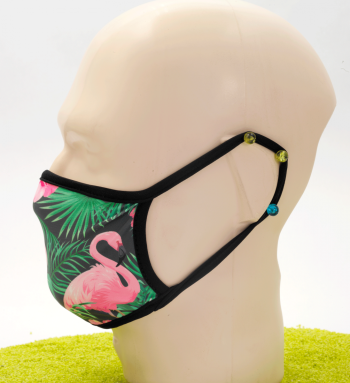Mund-Nasen-Maske Flamingo schwarz