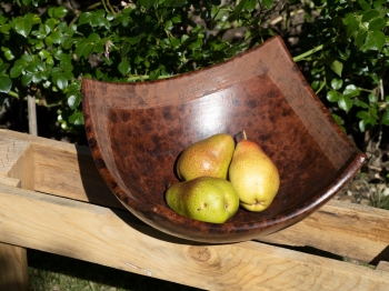 Handmade Ton Schale rund mit gewölbtem Rand 29cm