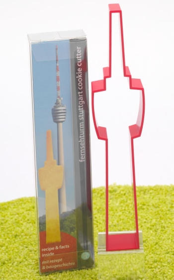 Ausstecher Fernsehturm Stuttgart in rot