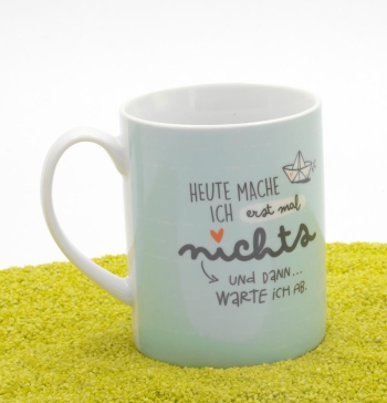 XL Tasse Porzellan Heute Tasse 600 ml