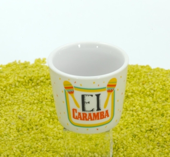 Set aus Eierbecher Caramba und Mosaikkerze orange-sonnenblume 6,5cm
