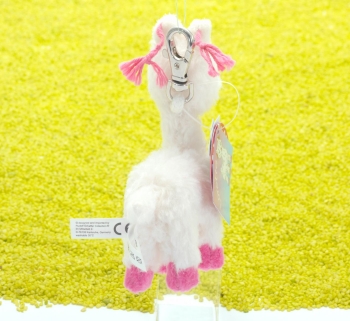 Schlüsselanhänger mit Karabinerhaken Lama Loretta stehend 10cm