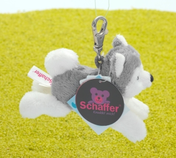 Schlüsselanhänger mit Karabinerhaken Schlittenhund Husky 11cm