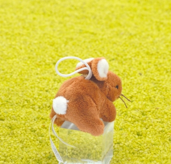 Schlüsselanhänger Supermini Hase Hoppsy braun liegend 6cm