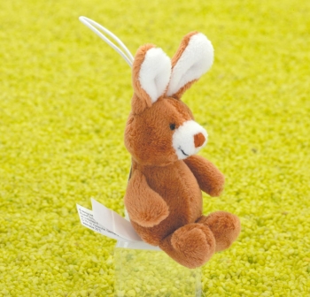 Schlüsselanhänger Supermini Hase Hoppsy braun sitzend 6cm