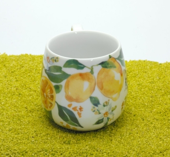 Kuschelbecher Porzellan Deckel & Sieb Victoria Lowe Fruity Tea Lemon 420ml