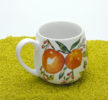 Kuschelbecher Porzellan Deckel & Sieb Victoria Lowe Fruity Tea Peach 420ml