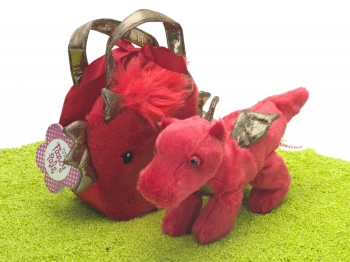 Fancy Pals Plüschtier Drache rot in der Tasche 20,5cm