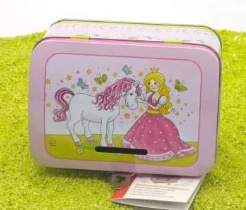 Spardose mit Vorhängeschloß Prinzessin
