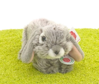 Plüschtier Hase Widderkaninchen grau 18cm