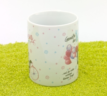 XL Tasse Porzellan Geniesse das Leben 600 ml