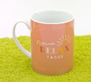 XL Tasse Porzellan Meine Relax Tasse 600 ml