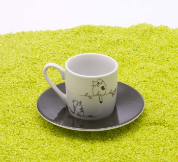Espressotasse Porzellan Funny Cats (Katze) 85ml