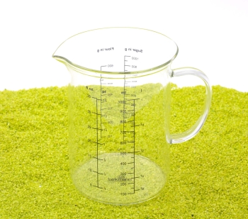 'Cause We Care Messbecher Messkanne Messkrug 1l aus Glas