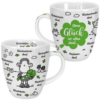 Tasse Porzellan ODIAD Glück - Ohne Glück ist alles doof 400ml