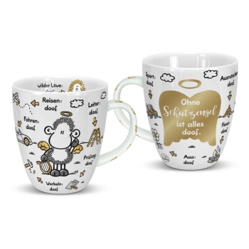 Tasse Porzellan ODIAD Engel - Ohne Schutzengel ist alles doof 400ml
